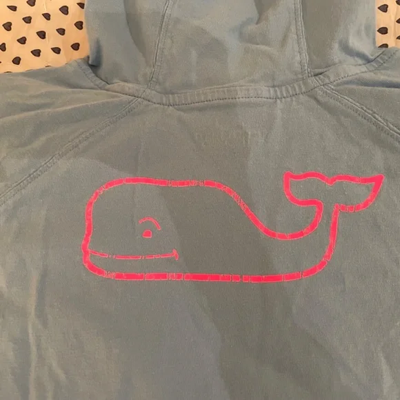 Girls Vineyard Vines blue long sleeve with hood - Picture 3 of 4
